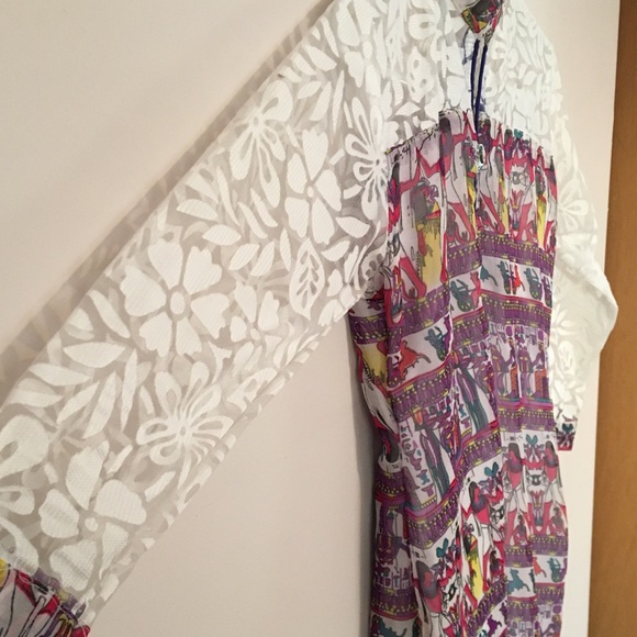 Beautiful white and purple kurti style dress - Picture 3 of 7